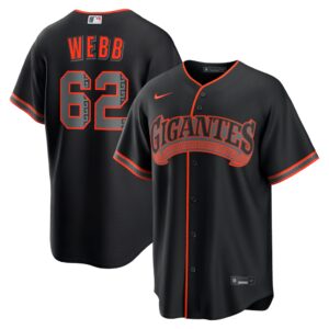 Logan Webb #62 San Francisco Giants Alternate Replica Jersey - Black