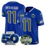 Smith-Njigba #11  Seattle Seahawks SEA 2026 NFC West Champions Limited Jersey - 50th Season Patch - All Stitched