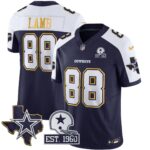 CeeDee Lamb #88 Cowboys Texas Patch Gold Trim Vapor Jersey - All Stitched