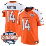 Courtland Sutton #14 Denver Broncos DEN AFC West Champions Patch Vapor Limited Jersey V2 - All Stitched