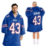 Adult 43 Buffalo Football Unisex Blanket Hoodie