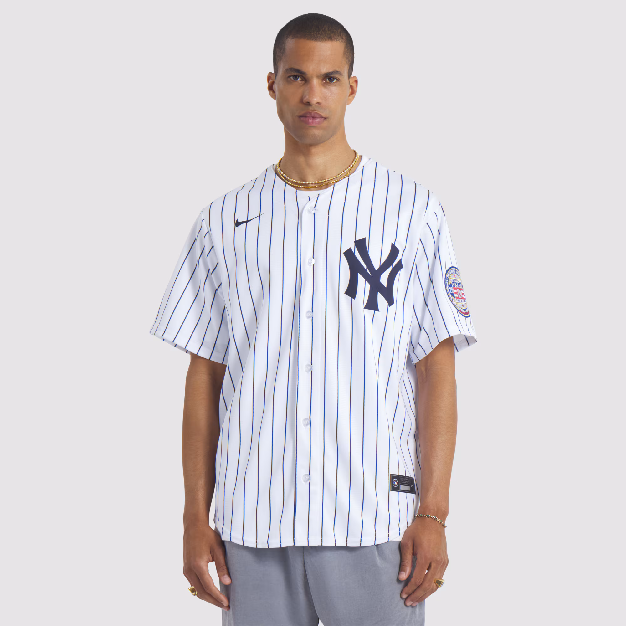 New York Yankees CC Sabathia White 2025 Baseball Hall of Fame Name & Number Retired Replica Jersey