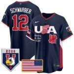 Kyle Schwarber #12 USA Baseball x Undefeated 2026 World Baseball Classic Limited Jersey - All Stitched