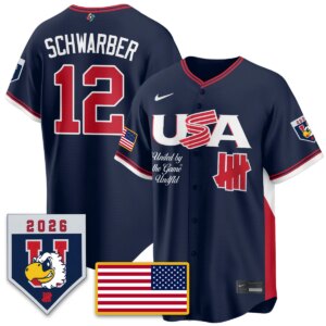 Kyle Schwarber #12 USA Baseball x Undefeated 2026 World Baseball Classic Limited Jersey - All Stitched