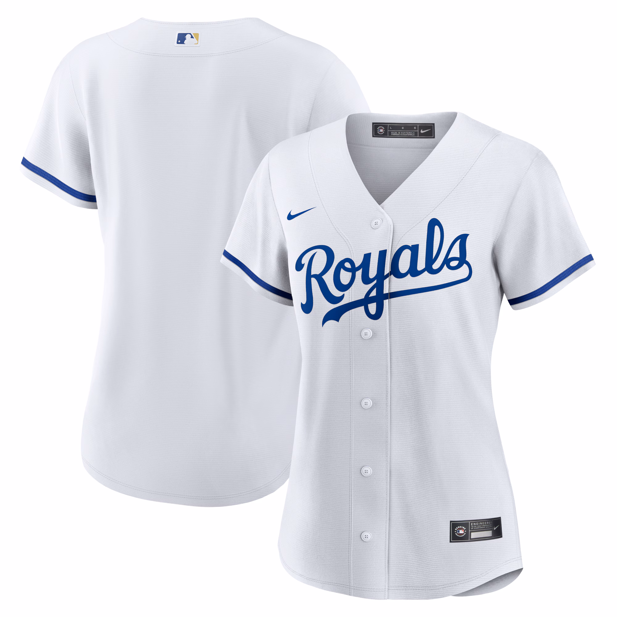 Women's Kansas City Royals White Home Replica Logo Jersey