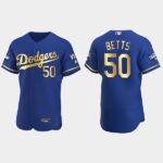 Mookie Betts Los Angeles Dodgers 2021 Gold Program World Series Champions Coolbase Jersey - Royal