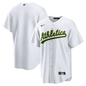 Athletics White Home Blank Replica Jersey