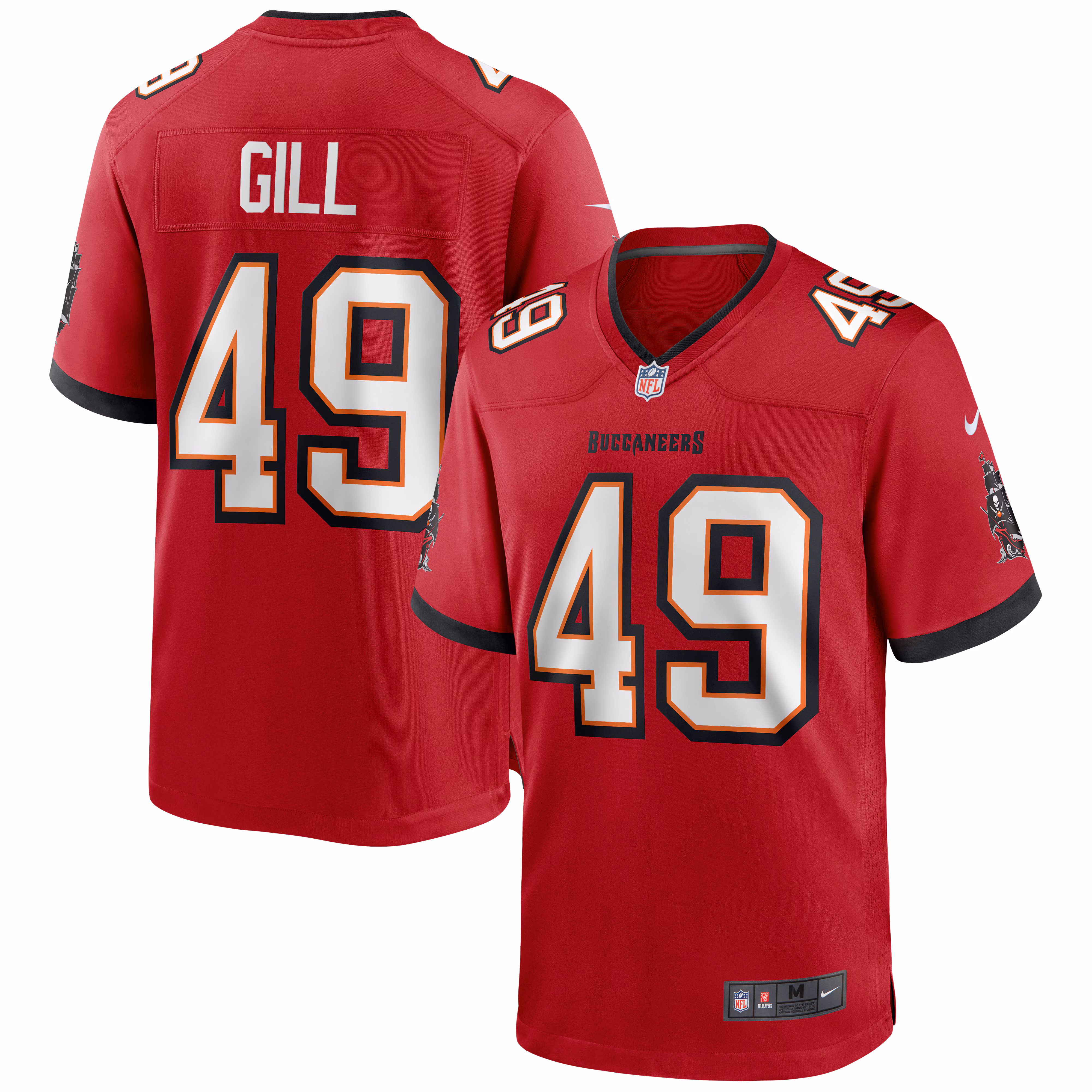 Cam Gill Tampa Bay Buccaneers Game Jersey - Red