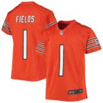 Justin Fields Chicago Bears  Youth Game Jersey - Orange