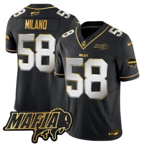 Matt Milano #58 Buffalo Bills BUF 2024 Bills Mafia Patch Gold Vapor Limited Jersey - All Stitched