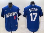 Men's Los Angeles Dodgers #17  Blue Shohei Ohtani Jersey