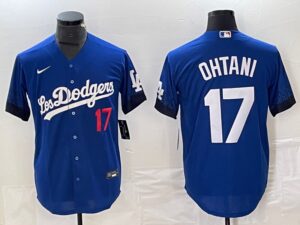Men's Los Angeles Dodgers #17  Blue Shohei Ohtani Jersey