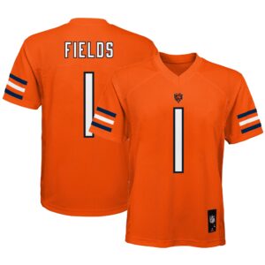 Justin Fields Chicago Bears Youth Replica Player Jersey - Orange