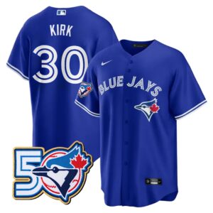 Alejandro Kirk  #30 Toronto Blue Jays 50th Season  Limited Jersey Stitched Royal
