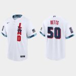Men's Los Angeles Dodgers #50 Mookie Betts White 2021 All-Star Game Jersey