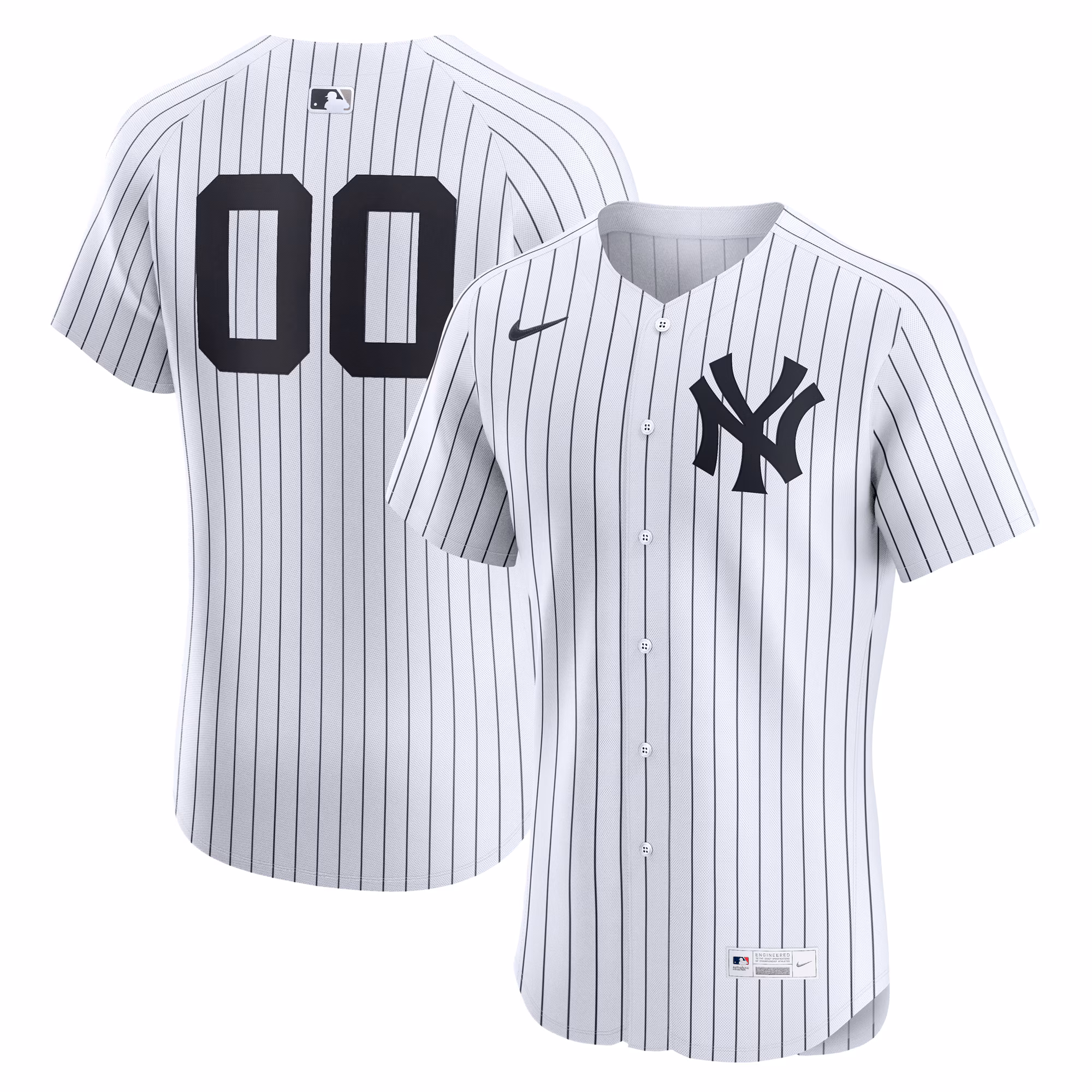 New York Yankees White Home Elite Custom #00 Jersey