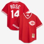 Cincinnati Reds Pete Rose #14 Mitchell & Ness Red Authentic Batting Practice Jersey